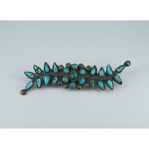 Old Pawn Native American Indian Sterling Silver Pin Brooch Pendant - Necklace